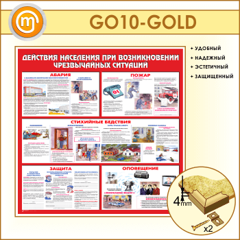 Стенд «Действия населения при возникновении чрезвычайных ситуаций» (GO-10-GOLD)