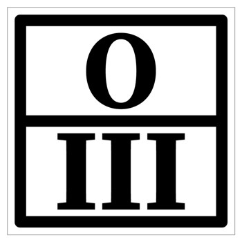 Знак отходов 3 класса опасности, III (светоотражающий металл с ламинированием, 300х300 мм)